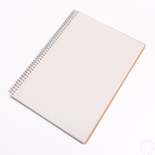B5 spiral ring notebook, light beige cover with small dot pattern and corner edge