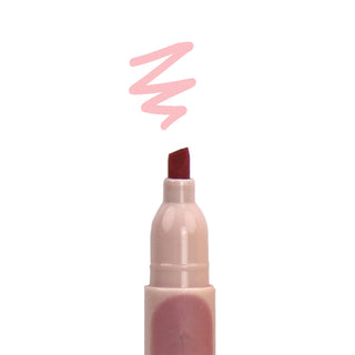 Single pastel liner pen with pink body and dark red ink tip
