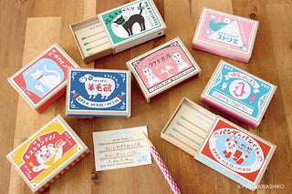Matchbox memo notes set with assorted animal-themed notepads and small lined sheets