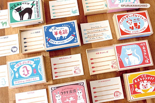 Matchbox memo notes set showing multiple animal designs on small lined note pads