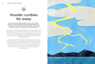 Microseasons open page with illustrated coastline and text column