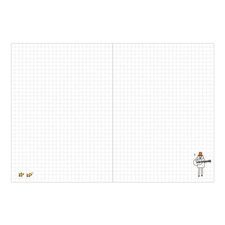 Midori 2027 B7 monthly planner open to blank grid pages with small character icons
