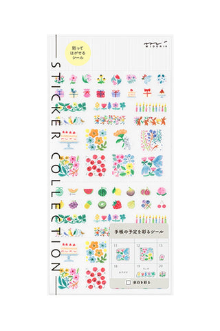 Floral planner sticker sheet with colorful butterflies, flowers, and decorative icons