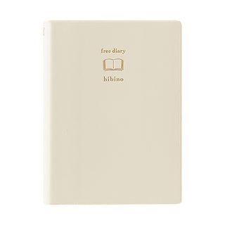Ivory A6 free diary with Hibino logo on front cover