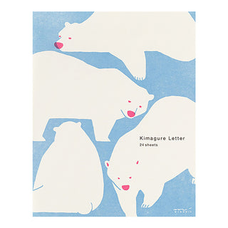 Polar bear letter paper pad, 24 sheets, blue-and-white polar bear design