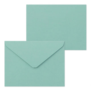 Midori letterpress die-cut letter set envelopes: teal envelopes with folded flap
