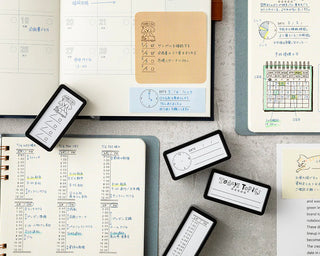 Today's Topics paintable block stamp creating printed labels on planner and notes pages