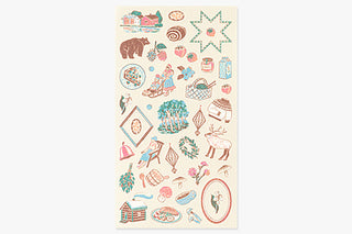 Full assortment planner sticker sheet featuring colorful travel and star icons