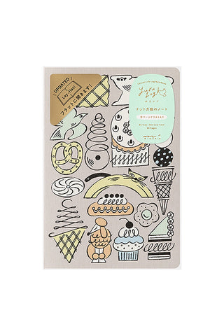 Midori Yuru Log B6 Dot Grid Notebook Sweets & Animals