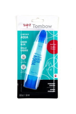 Tombow Mono Aqua liquid glue blister pack with blue pen tip