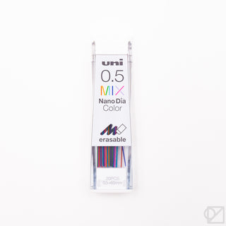 uni Nano Dia Color 0.5mm multicolor erasable pencil lead refill pack, Mix
