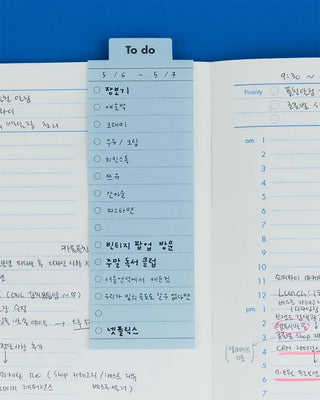 To-do memo tag with “To do” header, checklist circles, and light blue lined layout