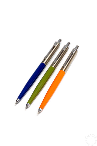 OHTO Rays gel pen set with metal needle tips in blue, green, and orange