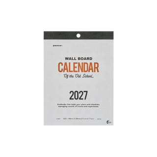 2027 Wall board calendar with orange “CALENDAR” text and black hanging border.