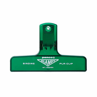 Plastic binder clip, green, PLA-clip binder clamp front