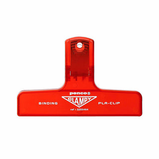 Plastic binder clip, red with hanging hole