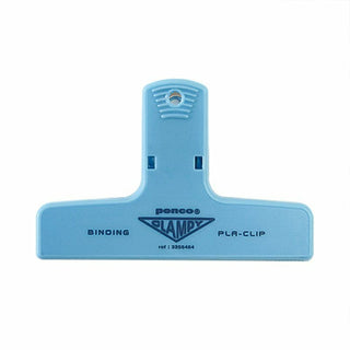 Plastic binder clip, light blue, PLA-clip binder clamp front