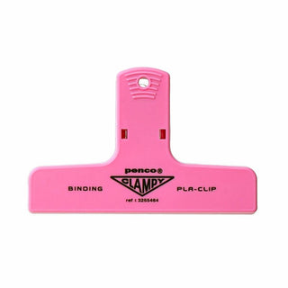 PENCO Clampy plastic binder clip, pink with vertical hanging hole