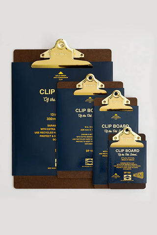 PENCO blue metal clipboard set with gold clip and dark backing board