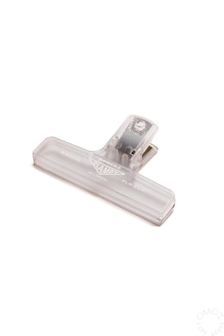 Clear plastic binder clip with clamp lever