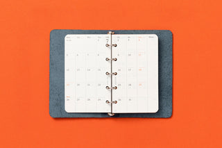 Two-page 2026 schedule refill insert with binder rings and punched holes