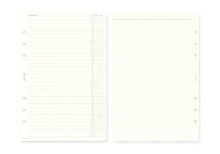 A5 refill inner pages, two blank sheets with perforation holes