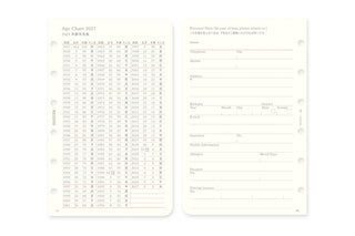 PLOTTER 2027 monthly schedule refill, chart and form pages shown open