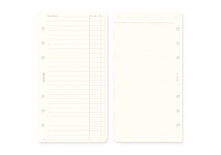 Two blank weekly schedule refill sheets with binder-punch holes for ring binders