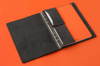 PLOTTER double pocket leather card case, mini-5 size, black with inner card slots