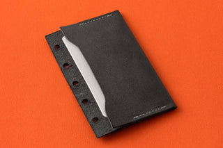 PLOTTER double pocket leather card case mini-5, black with side perforations