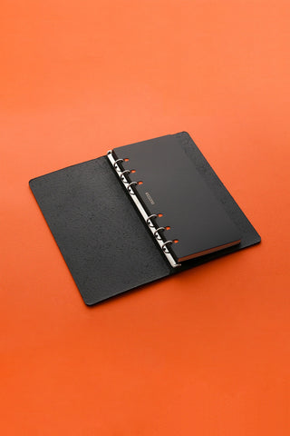 Black narrow lifter insert, metal binder bar with ring hardware