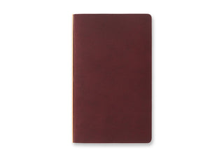 Red-brown leather binder, Bible size, smooth cover