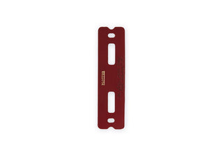 Leather binder spine strip, red-brown with two mounting slots