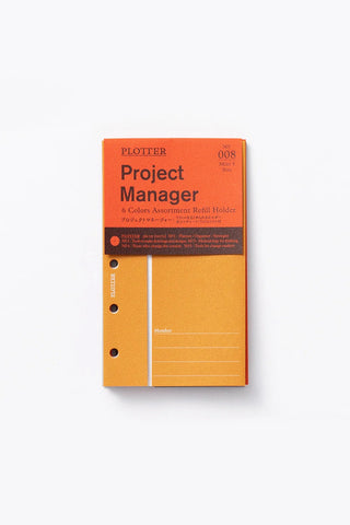 PLOTTER Project Manager mini-5 size notebook, orange cover with ring holder and holes