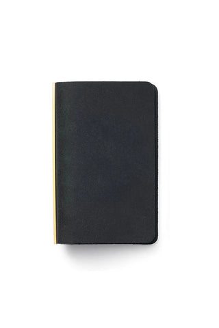 Black mini leather 5-ring binder with rounded cover