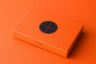 PLOTTER branded box for binder with circular gauge design
