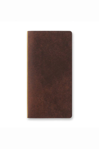 PLOTTER Pueblo narrow leather 6-ring binder in brown, rectangular cover