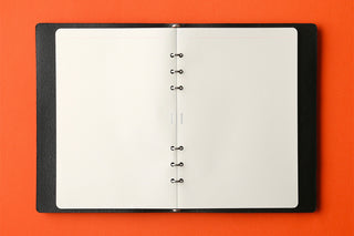 PLOTTER 2mm grid memo pad refill in open cover, white pages with spine rings