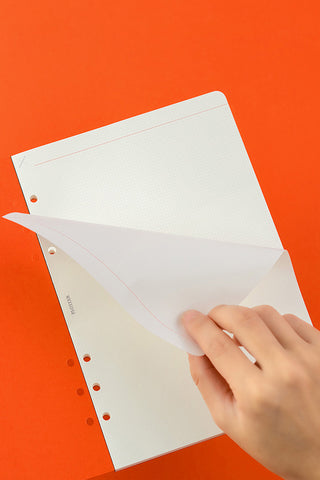 PLOTTER 2mm grid memo pad refill sheets, white pages with punched holes