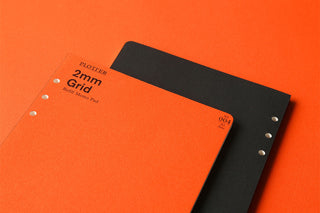 PLOTTER 2mm grid memo pad refill with orange front page and dark backing