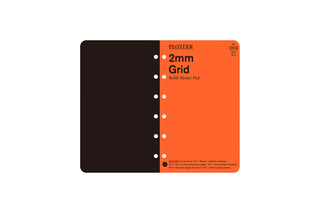 PLOTTER 2mm grid refill memo pad, mini size, with black and orange label front