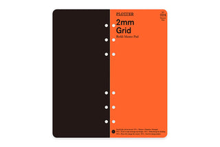 Black-and-orange 2mm grid narrow refill memo pad with front label