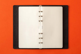 5mm dot grid refill memo pad insert, open view with ring binding holes