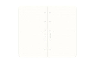 Opened memo pad refill sheets with 5mm dot grid pattern and center punched holes