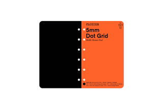 Dot grid refill memo pad with black cover and orange 5mm dot grid front
