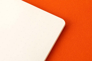 Rounded corner memo pad page with dot grid surface
