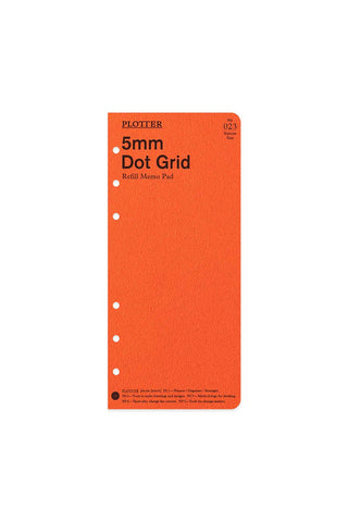 PLOTTER 5mm dot grid memo pad refill, orange cover with white dot rows