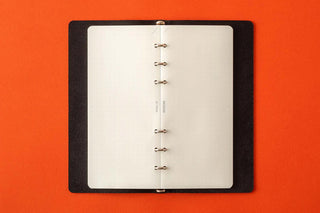 5mm dot grid memo pad refill in black cover, open with dot grid pages