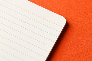 Close-up of lined A5 To Do List refill page with red header guide lines