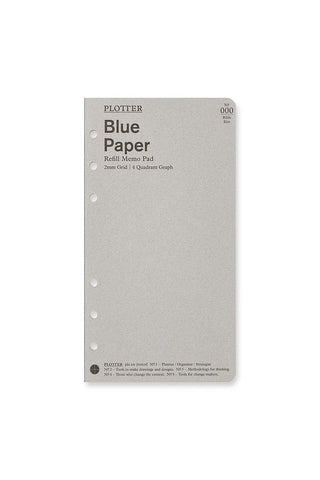 PLOTTER Blue Paper refill memo pad, 2mm grid quadrant graph, packaged